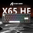 ATTACK SHARK X65 HE Hall Effect Keyboard, 8Khz Polling 0.01mm Adjustable Trigger 0.125ms Latency, Hot-Swappable RGB Backlit