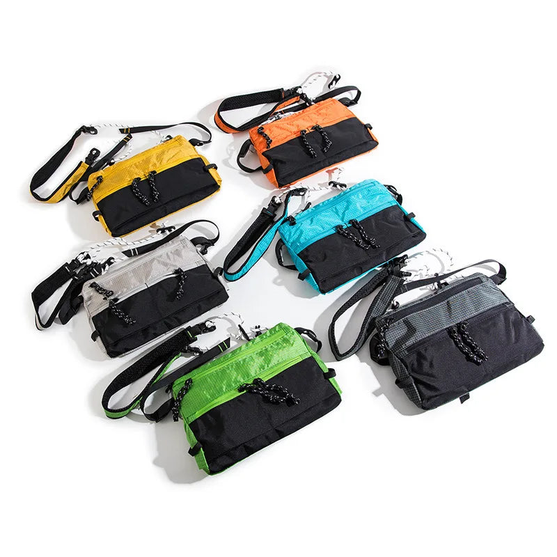 Outdoor Sports Crossbody Sling Bag Nylon Retro Waterproof Tear-Resistant for Cycling Running Hiking Outdoor Essentials