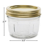 8 oz Mason Jars, Wide Mouth Half Pint Canning Jars with Lids and Rings, 12-Pack Small Glass Jars for Home Canning and Meal Prep