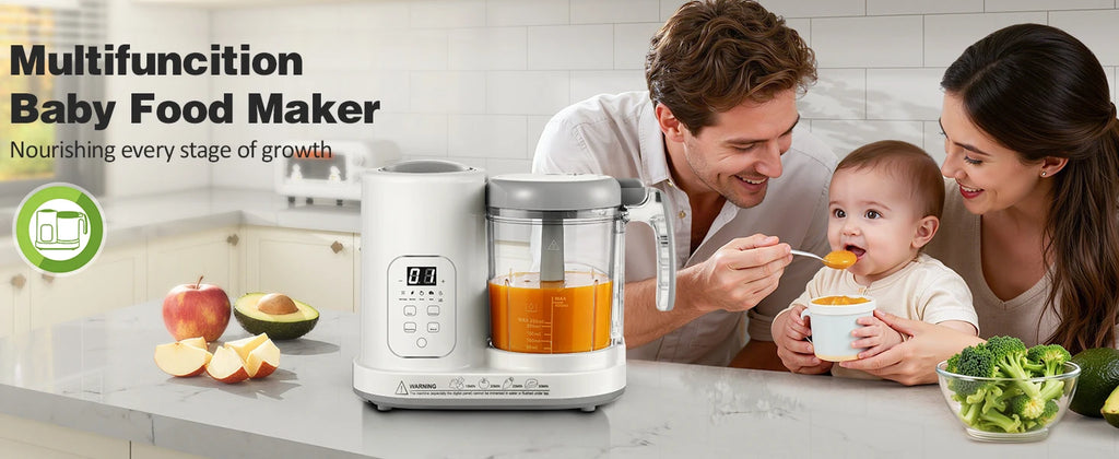 4-in-1 Auto-Clean, BPA-Free, for 4-12 Months Baby Food Maker Steamer Blender
