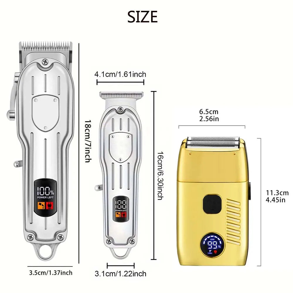 Hair Clippers Electric Razor Shavers for Men USB Rechargeable Clippers and Trimmer Beard Trimmer Barber Kit Professional Clipper