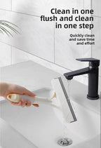 3-in-1 Silicone Shower Squeegee Wiper Hand-held Spray Window Wiper with Nozzle Watering Can Bathroom Mirror Glass Cleaning Tool