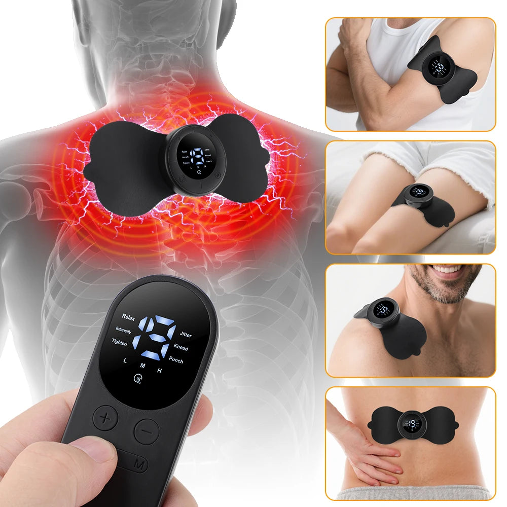 Electric Neck Massager EMS Muscle Massage Stimulator Low Frequency Instrument Back Cervical Calf Patches Pain Joints Mini Device
