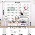 Home & Office Desktop Pegboard: Height-Adjustable Standing Storage Rack for Supplies, Also for Decorative Figurine Display - Nexvibe