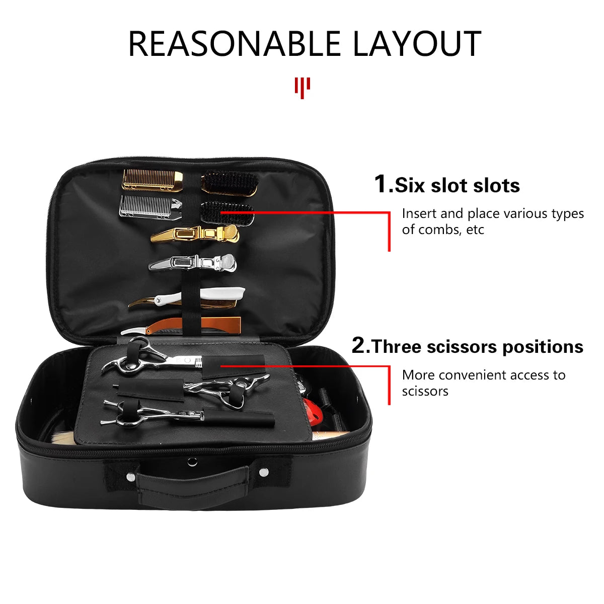 Barber Electric Clipper Bag Black Salon Hairdressing Tool Storage Bag Carrying High-capacity Travel Shaver Organizer Box Holder
