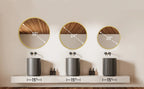 JHK Large Gold Round Vanity Framed Mirror for Wall Matte Metal Framed 30 Inch Modern Mirror Tempered Glass Bedroom Living Room