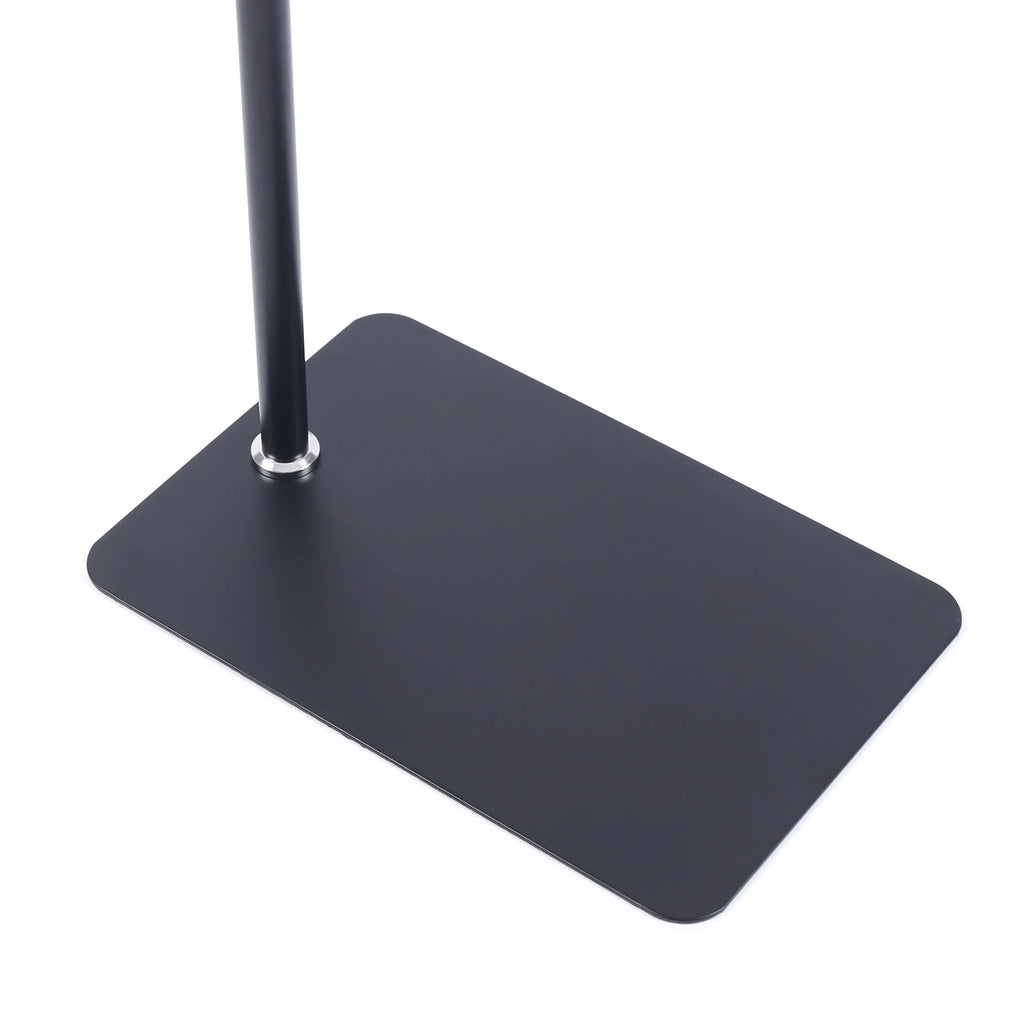Tablet Floor Stand, 360° Swivel Adjustable Height & Angle, Heavy Duty Carbon Steel, Non-Slip Base, Portable & Foldable, Universal Holder for 12-18cm Phones & Tablets, for Home Office Kitchen Gym Bedroom, Easy Assembly