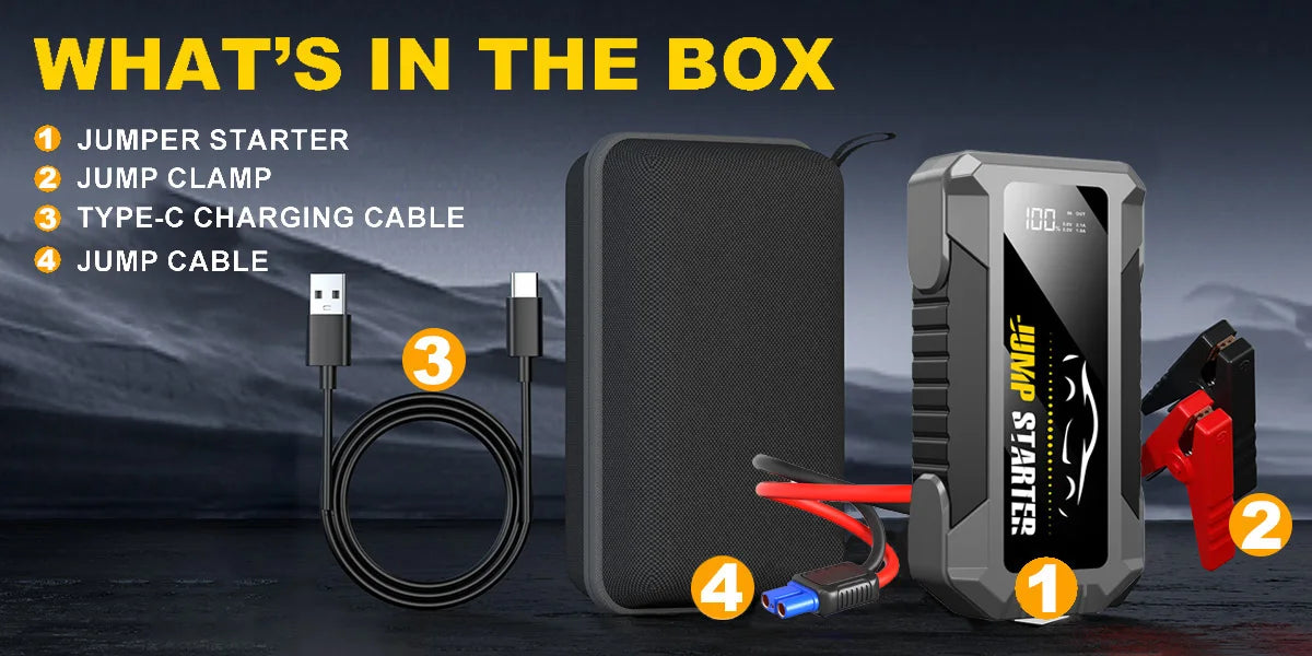 Car Jump Starter 5000A, Jump Starter Battery Pack (Up to 8L Gas & 7L Diesel Engines),20000mAh Battery Jumper Charger, Power Bank