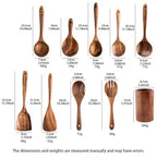 Wood Kitchenware Cooking Set Household Spatula Spoon Set Salad Spoon Fork Stirring Spoon Kitchen Baking Set
