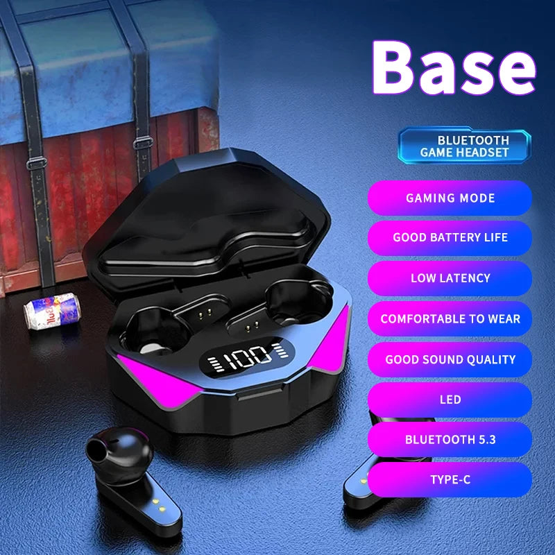 2026 New TWS Wireless Earphones with Bluetooth 5.49 Gaming Headset Sport Earbuds with LED Display Earhooks and Built-in Mic