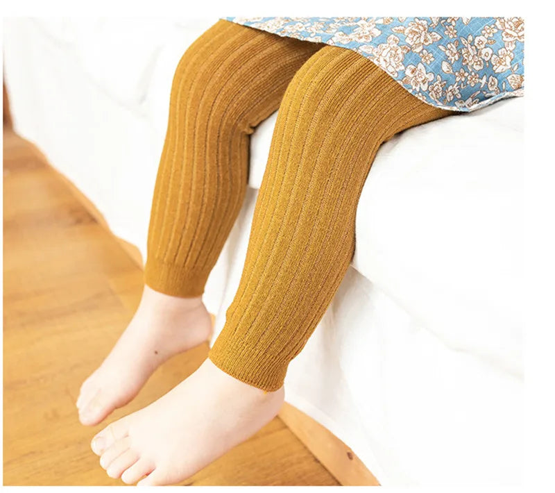 Spring Baby Boys Girls Pants Newborn Girl Leggings Tights Cotton Stretch Kids Children Knitting Trousers For 0 to 6Years