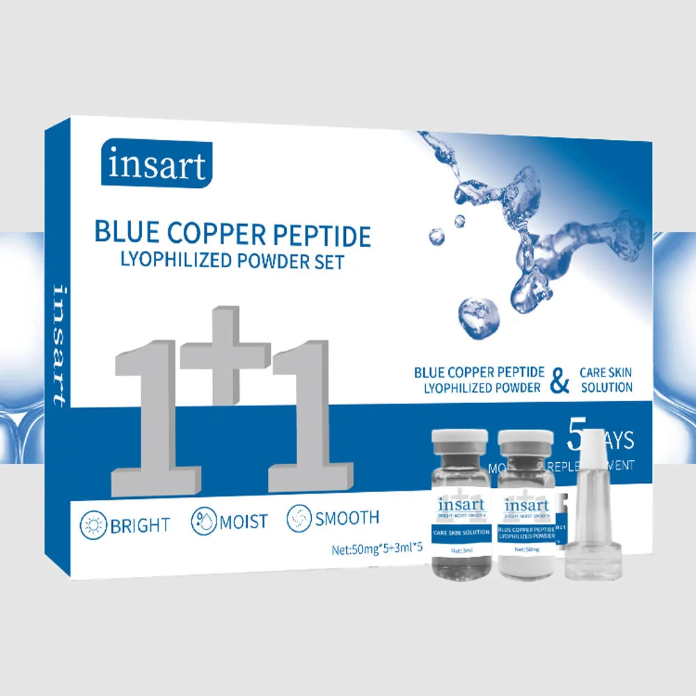 Blue Copper Lyophilized Powder Set Moisturizing Whitening Face Serum Anti Wrinkle Smooth Tender Skin Care Brighten Essence