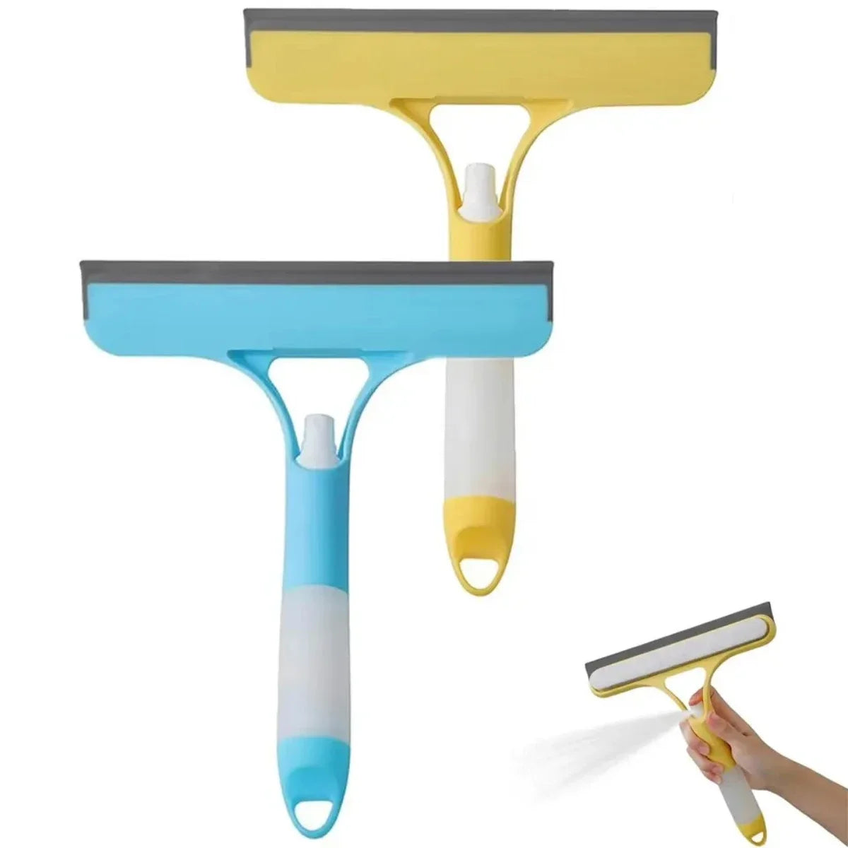 3 in 1 Window Cleaning Squeegee Multi Function Glass Mirror Wiper with Spray Bottle Microfiber Scrub Household Car Cleaner Tools