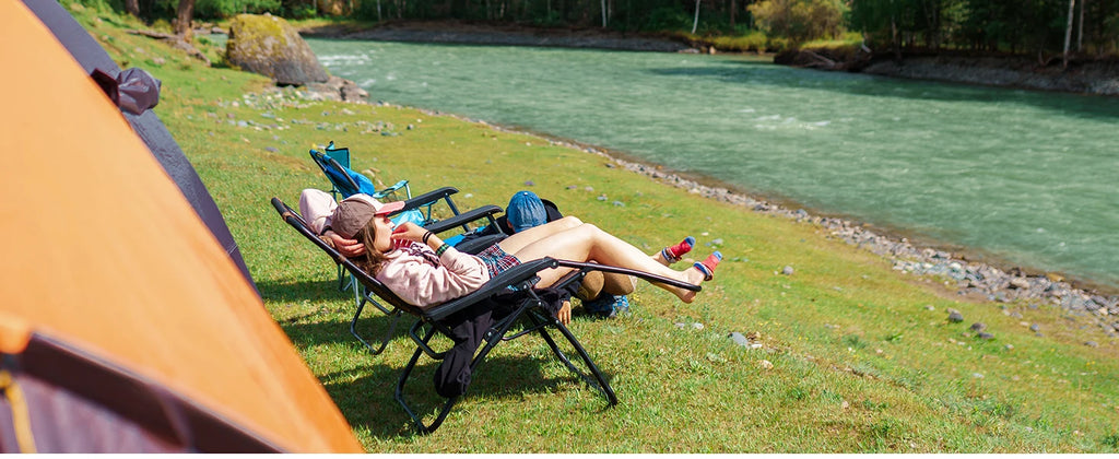 JHK Portable Zero Gravity Recliner Chairs Set of 2 Outdoor Garden Folding Lounge Chair with Cup Holder Trays Adjustable Pillow