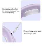 N90 Neck Fan Semiconductor Cooling 5-Speed Bladeless Wearable Fan USB Rechargeable Portable Outdoor Travel Camping