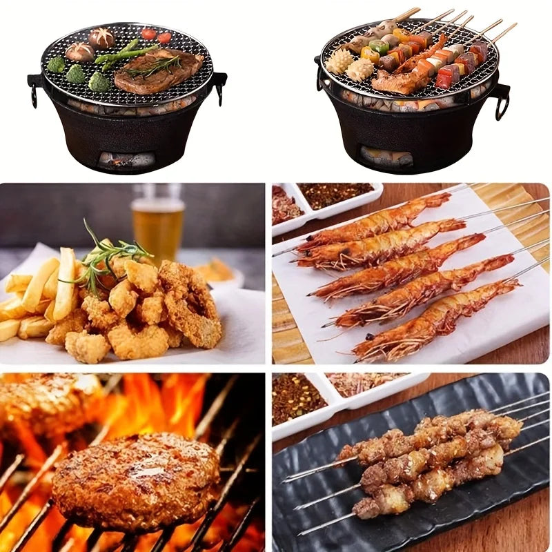 Zoe Cast Iron Oven Fireplace Charcoal And Alcohol Stove Barbecue Family Outdoor Picnic Water Tea Boiling Stove Garden Camping
