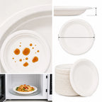 9 Inch Eco Plates 50 Pack, Made from Renewable Sugarcane, BPA-Free and Biodegradable, for Sustainable Parties and Daily Meals
