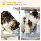 Cat Tree Cat Tower for Indoor Cats 2 Styles Cat Activity Tree with Cat Scratching Posts Big Hammock and Removable Top Perch Grey