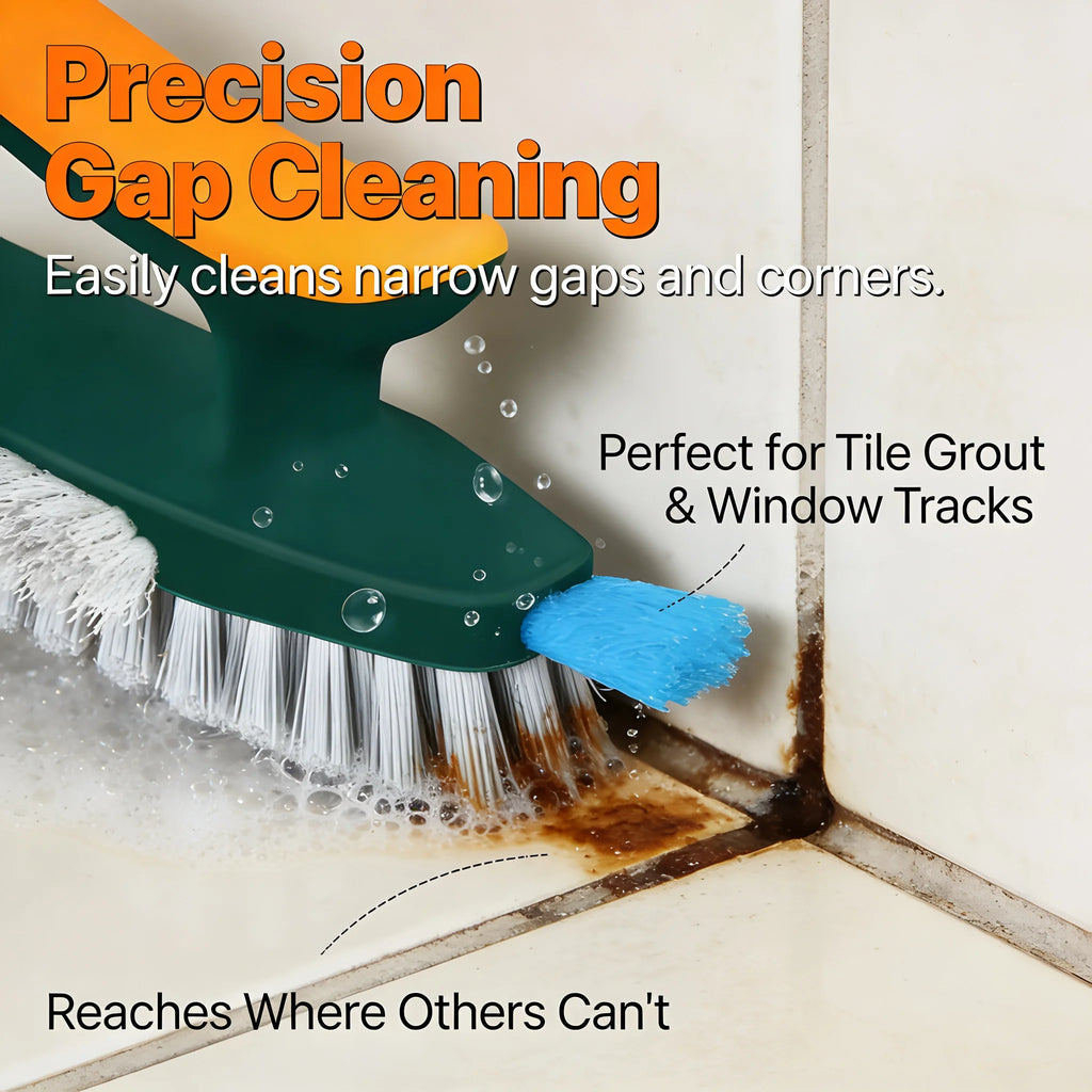 3-In-1 Multi-Function Cleaning Brush Hard Bristle Scrub Brush With Gap Brush T-Handle Grout Cleaner For Bathroom Kitchen Window