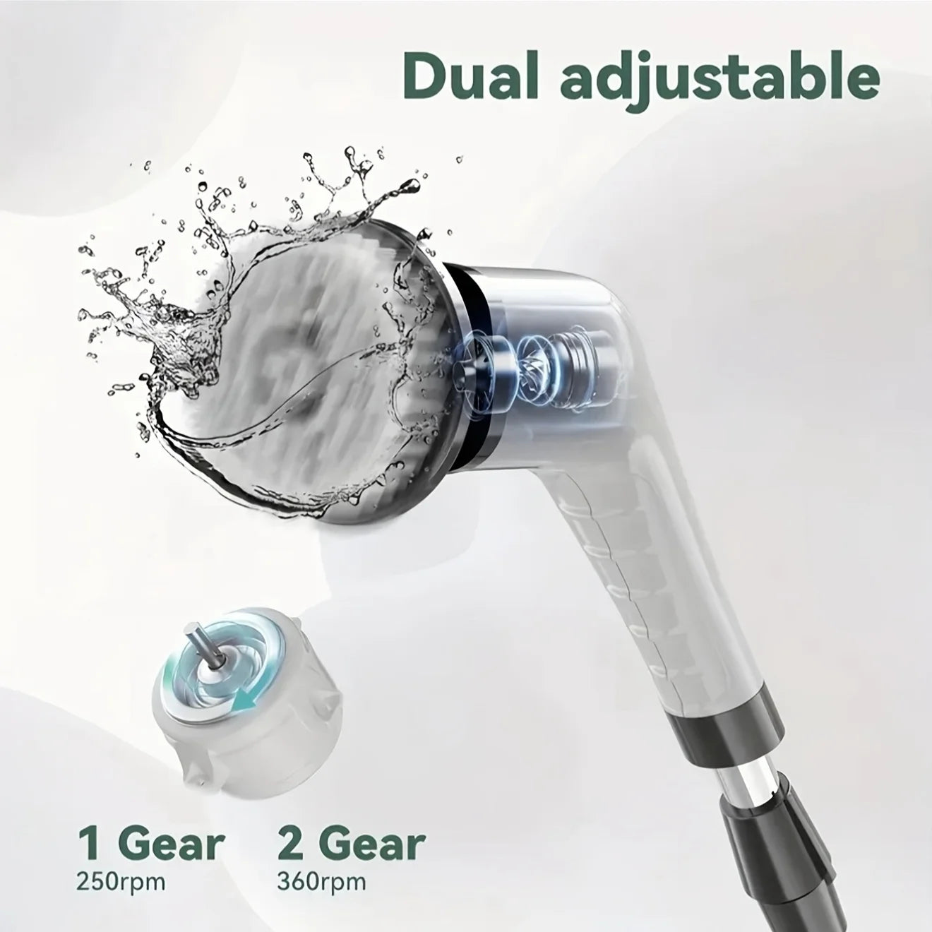 9-in-1 Electric Rotating Cleaning Brush with Telescopic Handle 8 Brush Heads USB Rechargeable for Home Car Christmas Gift
