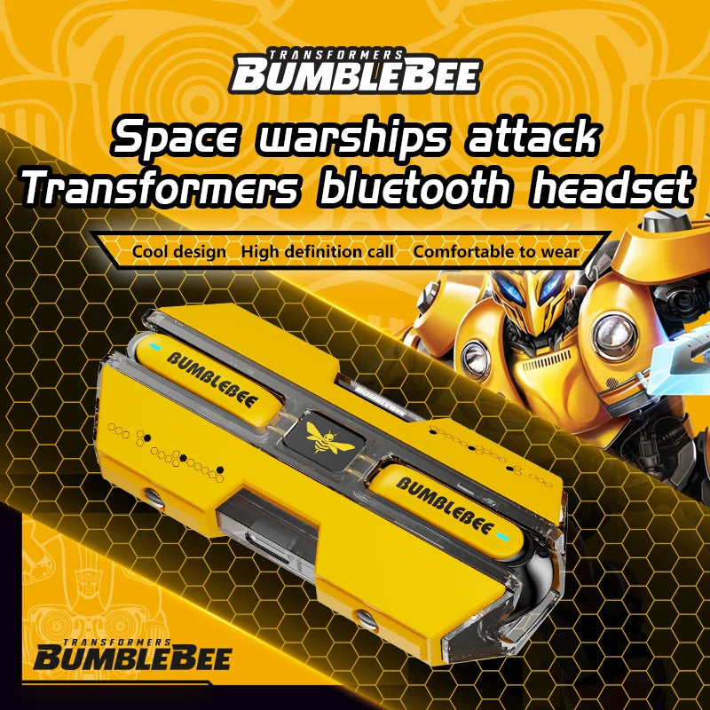Ship From US Transformers TF-T01 Gaming Earphones Bluetooth 5.4 ENC Noise Reduction Headphones HD Call Music Earbuds Bumble Bee