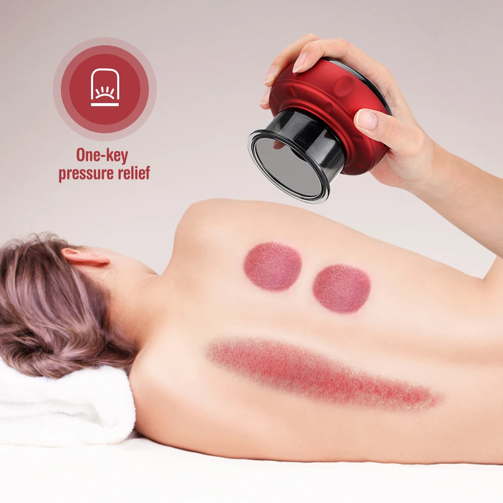 Intelligent Vacuum Cupping Massager 12 Gear Heating Body Gua Sha Back Neck Arm Cupping Massager LCD Display USB Charging