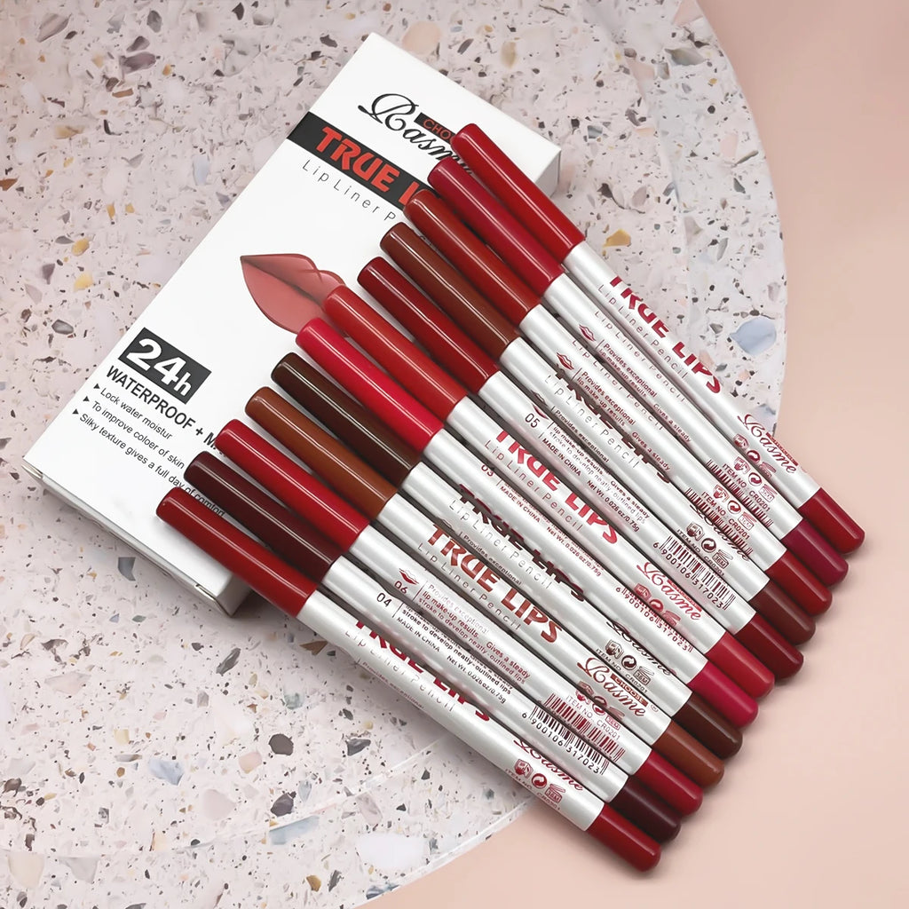 12 pcs Long-Lasting Lipstick Set with Professional Lip Liner Pencil and Matte Lip Gloss for Women Valentine's Day Gifts