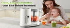 4-in-1 Auto-Clean, BPA-Free, for 4-12 Months Baby Food Maker Steamer Blender