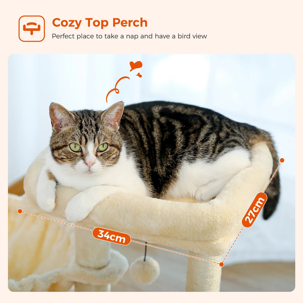 Cat Tree Cat Tower for Indoor Cats 2 Styles Cat Activity Tree with Cat Scratching Posts Big Hammock and Removable Top Perch Grey