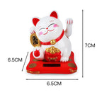 2.5 Inch Lucky Cat Ornaments Cute Solar Power Desk Cat Decoration Works Well Lucky Cat Car Ornaments Durable Home Decoration