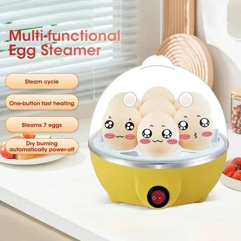 Automatic Electric Egg Steamer 7 Eggs Capacity Double Layer Design for Custard Boiling Poaching Fast Breakfast Kitchen Appliance