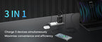 65W GaN Wall Charger with Retractable USB-C Cable, Dual-Port PD 3.0 & QC 4+ / 4.0 Fast Charging for iPhone, Galaxy, Pixel, iPad, Tablets, Nintendo Switch, AirPods