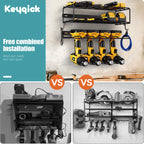Set Of Multi-Function Heavy Duty Power Tool Storage Rack, Double-Layer Wall-Mounted Tool Organizer, Non-Slip And Anti-Drop Design, Garage Drill Tool Rack, For Charging Drills,Workshops And Tool Rooms, Storage Rack