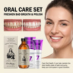 Oralhoe BrighteningToothpaste & Pulling Oil Mouthwash Set Stain Removal Fresh Breath Enamel Care Deep Clean for Daily Oral Care