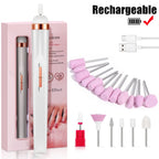 Portable Electric Nail Drill Machine USB Rechargeable Manicure Set for Nail Salon Exfoliation & Polishing for Home Salon