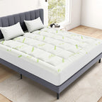 MCQ 400g Bamboo Viscose Mattress Topper Ultra Soft Pillow Top Mattress Pad with Stretchable Pockets Breathable Cooling Topper
