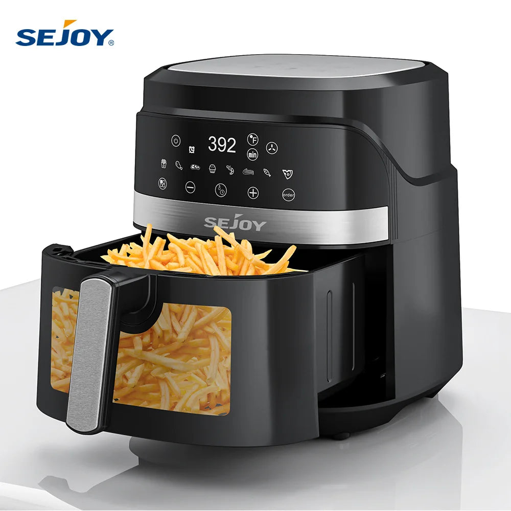 Sejoy Air Fryer 8-in-1,6 Quart Electric Hot Fryer Oven Oilless Cooker,Roast Bake Plus Bake,Dehydrate and Keep Food Warm
