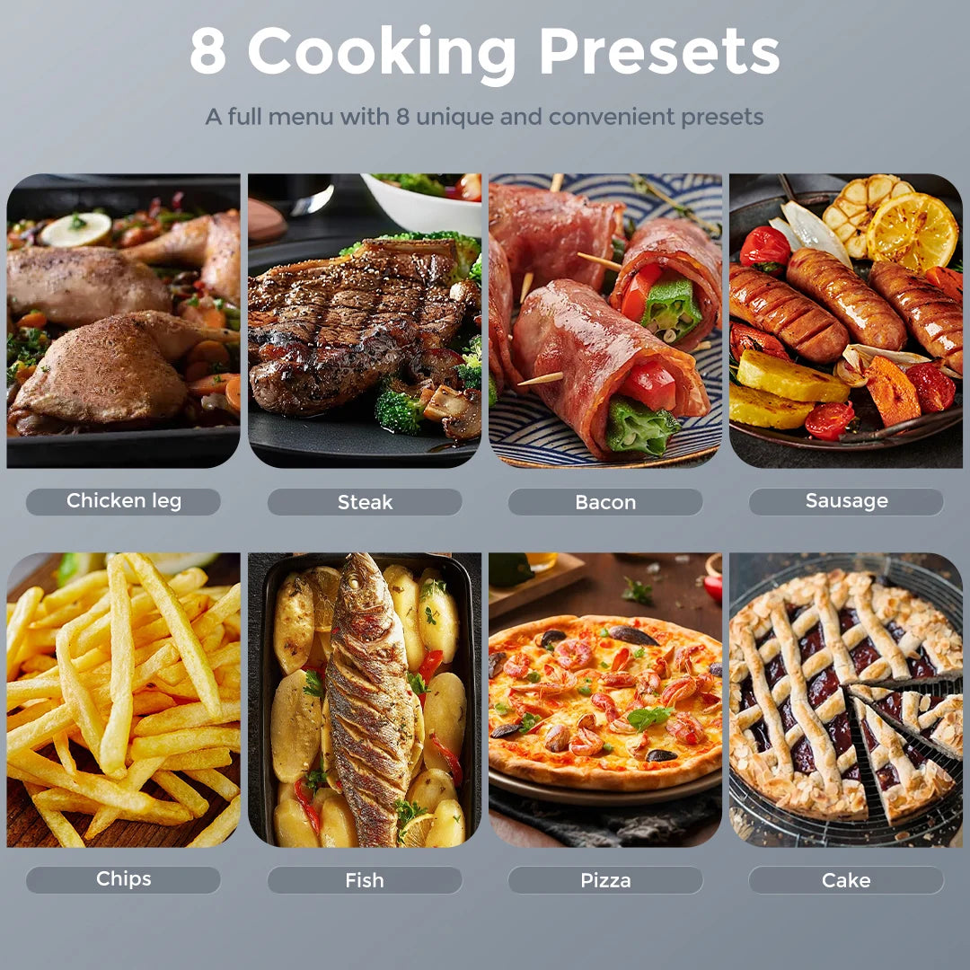 Sejoy Air Fryer 8-in-1,6 Quart Electric Hot Fryer Oven Oilless Cooker,Roast Bake Plus Bake,Dehydrate and Keep Food Warm