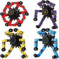 4 Pcs Transformable Fidget Spinners Fingertip Gyros for Kids And Adults Boys And Girls Easter Basket Stuffers Halloween Fun