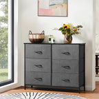JHK 6 Fabric Cabinet For Living Room Drawers Beside Nightstand Tables Storage Closet Chest Clothes Display Of Furniture