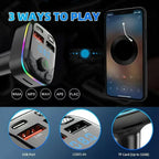 Car Charger Bluetooth 5.0 FM Transmitter Handsfree PD Type-C Dual USB Ambient Player MP3 Charger Type-C Wireless Light