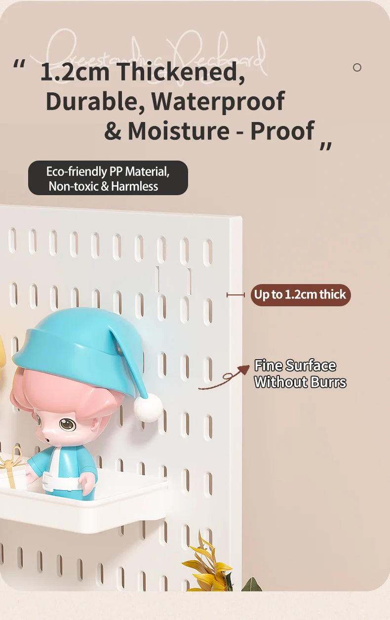 Home Study Storage Pegboard: Suitable for Displaying Figurines, Desk-Top Standing & Clip-On Storage for Furniture Items