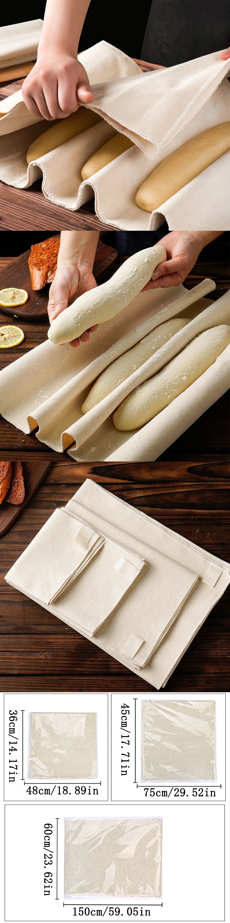 Linen  Dough Fermented Cloth Dough Bakers Pans  Dough Couche Pastry Proofing Cloth Baking French Bread Kitchen Tools