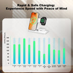 15W Magnetic Wireless Charger Stand Foldable 3 In 1 Fast Charging Sation for iPhone 17- 12 Pro Max Apple Watch 8 7 Airpods Pro
