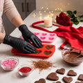100 PCS Practical Kitchen Gift for Valentine's, Black Nitrile Gloves. 25x13cm, Durable, Multipurpose, Thoughtful