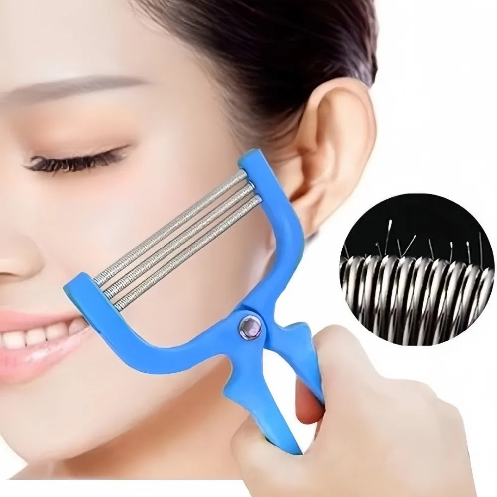 Safety Facial Hair Removal Device for Facial and Lip Hair Portable Painless Handheld Spring Bend Color Beauty Hair Removal Tool