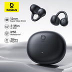 Baseus Bass BC1 Open Ear Earbuds Clip-On Headphones Open-Ring Comfort Clip Earphones SuperBass 4-Mic Clear Calls Sports Earbuds