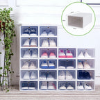 20Pcs Foldable Flip Shoe Storage Boxes Clear Plastic Shoes Case Shoe Organizer Dustproof, 33*23*14cm