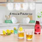 Portable Countertop Ice Maker, 26lbs/24H, 9 Cubes in 6 Mins, Self-Cleaning, Quiet for Home Kitchen RV Camping - Nexvibe