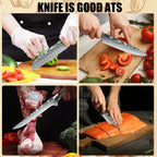 9 Types of Stainless Steel Kitchen Knife, Japanese Chef Knife, Meat Cleaver, Santoku, Bread, Boning, Slicing, Fruit Knife with Gift Box
